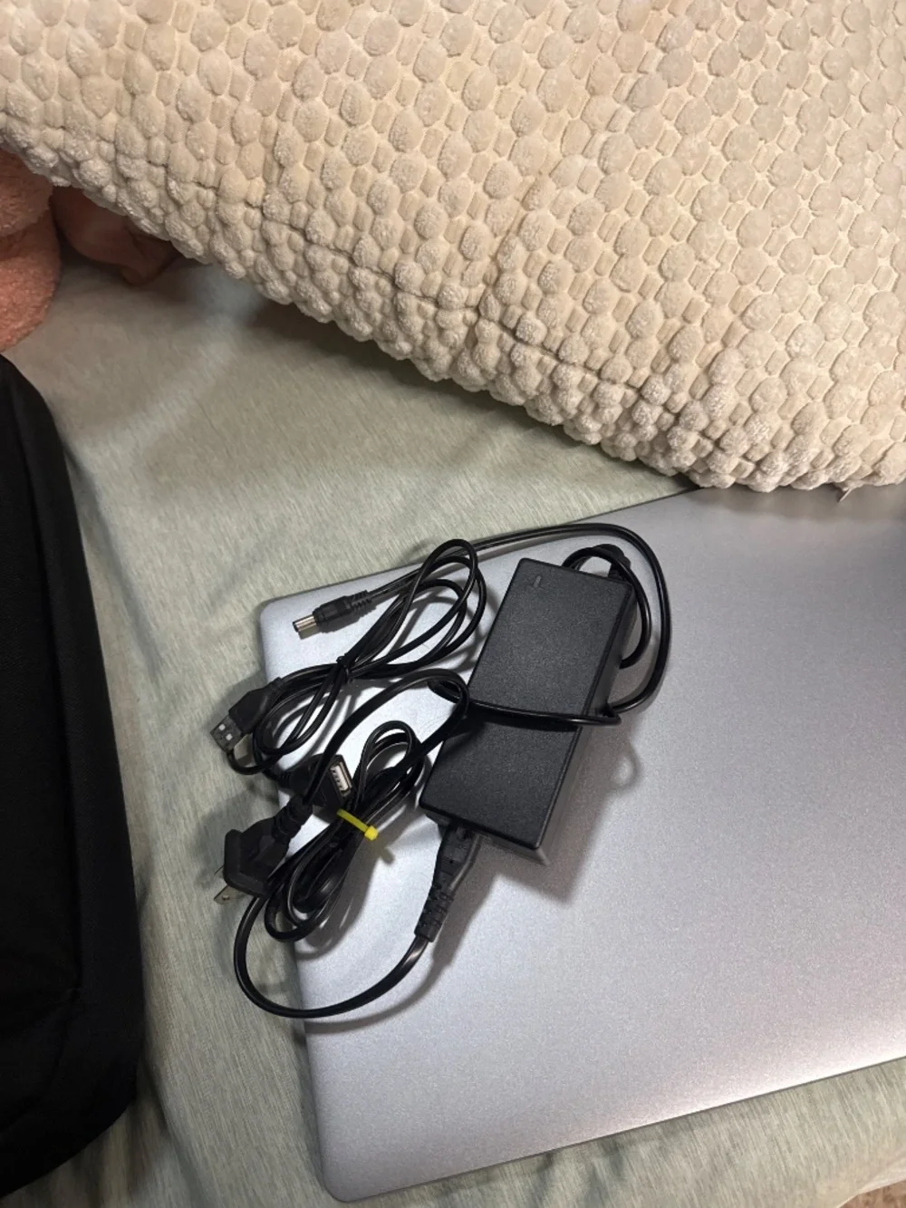 Computer with charger and case